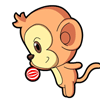 花生猴QQ表情玩皮球